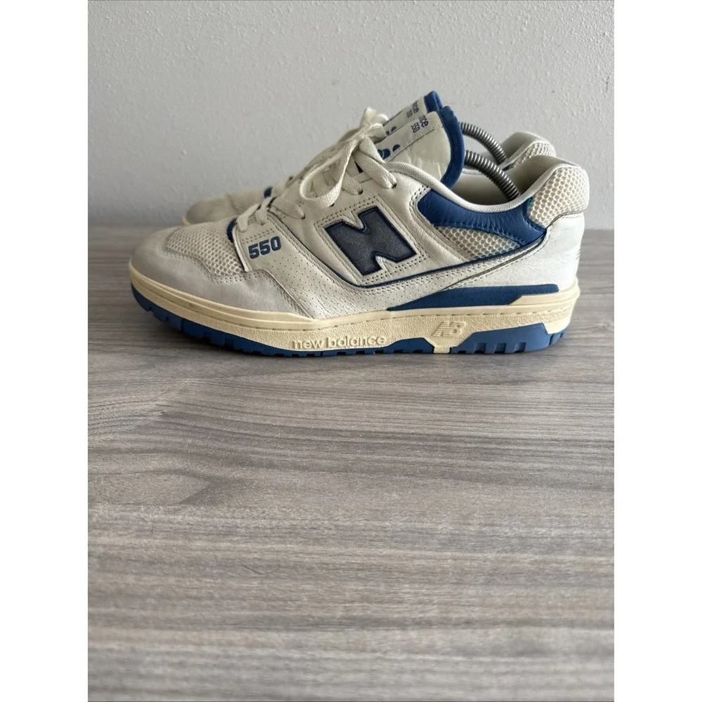 New Balance Men's 550 Sea Salt Pack Blue Agate Sz 13 Sneakers Casual Wear Shoes